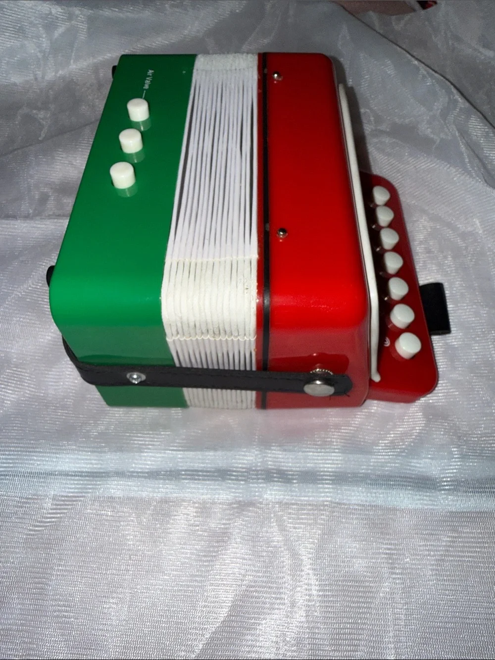 Red and Green Kids Toy Accordion - Musical Play Instrument